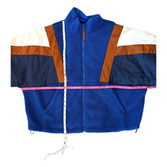 UGG Women's Kieren Uggfluff Nylon Colorblock  Blue Jacket Coat Bomber X-Large - Picture 13 of 14